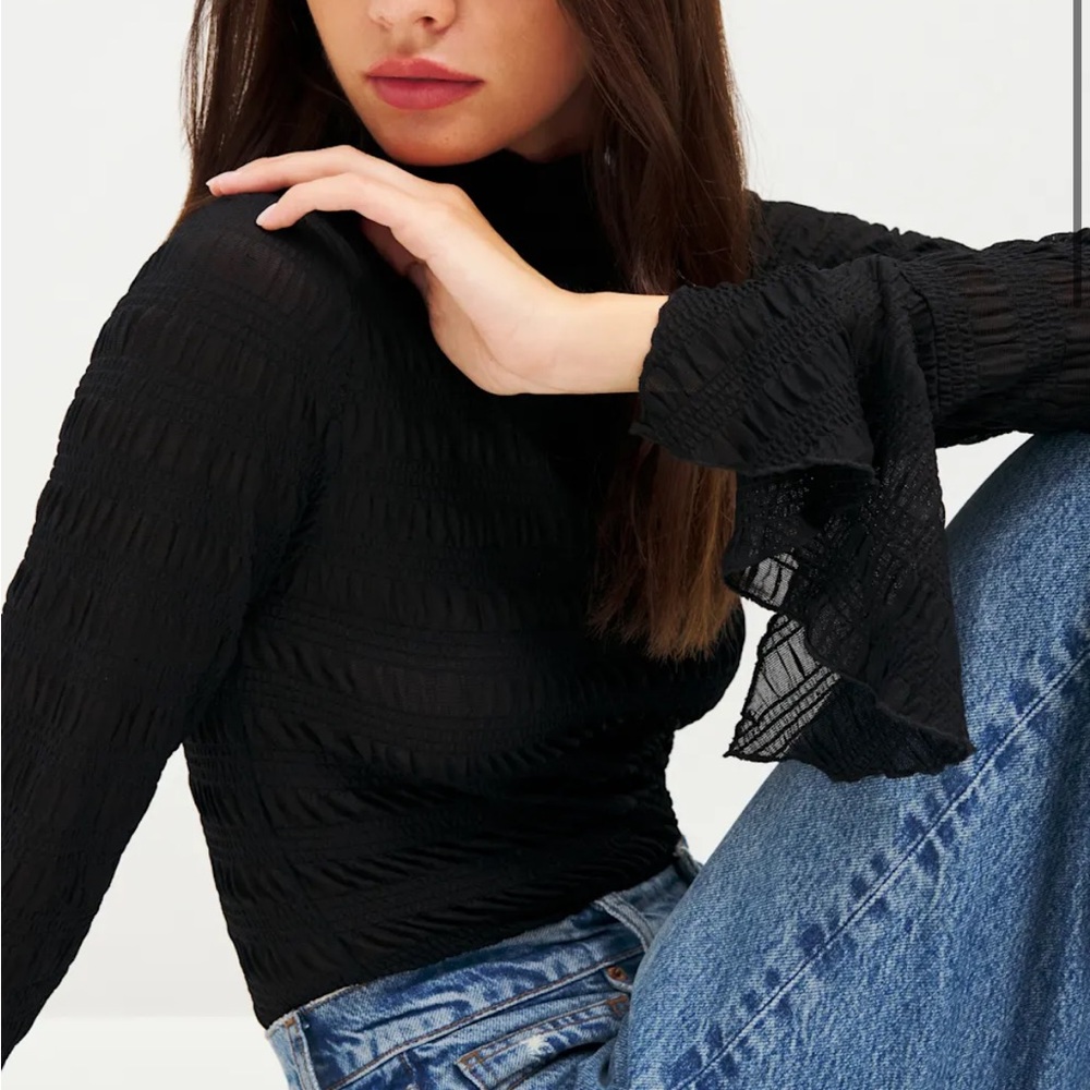 Reformation Black Carmen Top